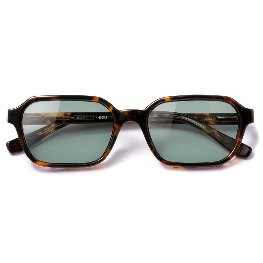 Óculos de Sol todo de Acetato | Lee Tortoise Lente Verde Clara (Woodz + DOD)