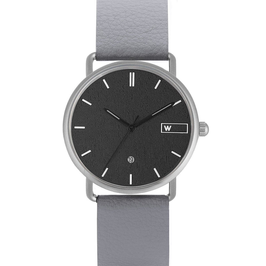 Steel & Wood Watch | Woodz Ax Black (Pinatex Grey Strap)