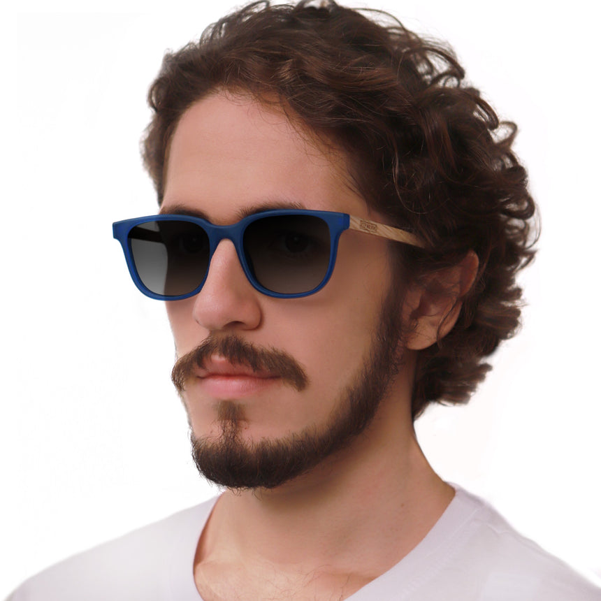 Óculos de Sol de Acetato com Madeira | Carter Blue Label (Woodz x Johnnie Walker)