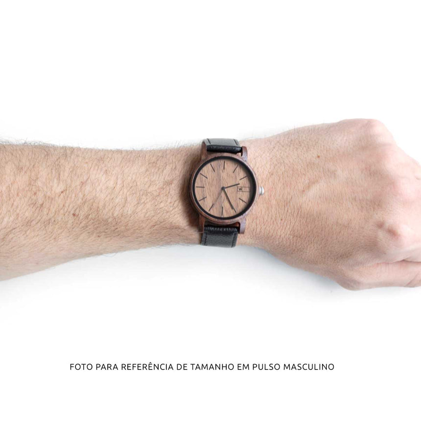 Relógio de Madeira | Woodz Eko Nut (Pulseira Pinatex Black)