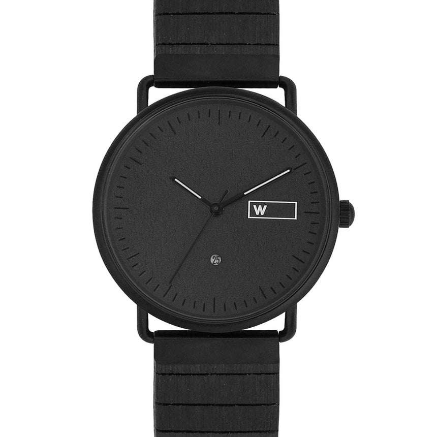 Relógio de Aço com Madeira | Woodz Ox Black (Pulseira de Madeira Preta )
