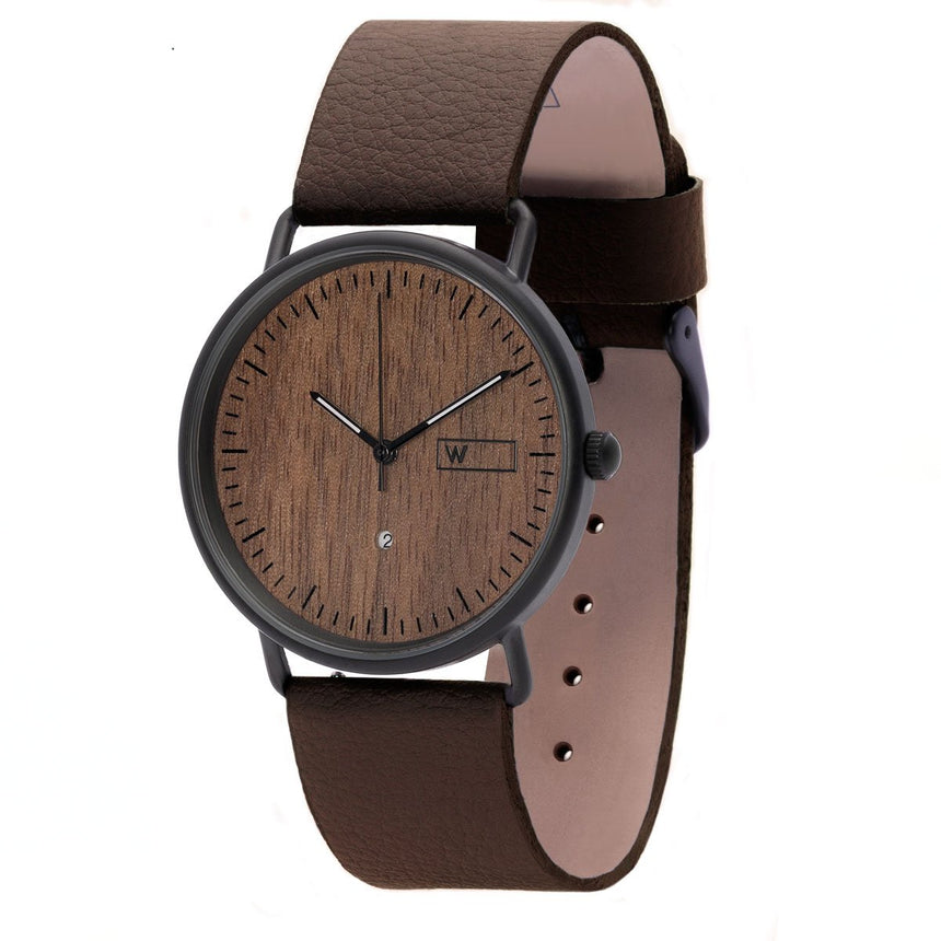 Steel & Wood Watch | Ox Nut (Pinatex Coffee Strap)