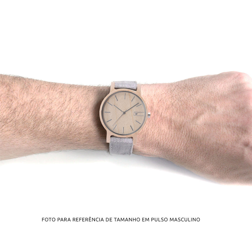 Relógio de Madeira | Woodz Vita (Pulseira de Pinatex Pérola)