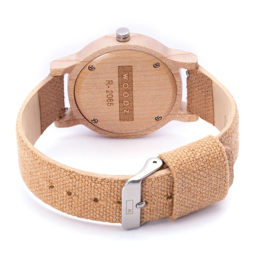 Wood Watch | Woodz Vita Natura (Organic Cotton Nude Strap)