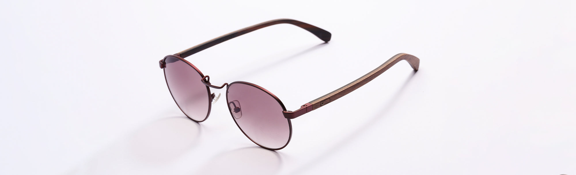 banner coleção óculos metal com madeira