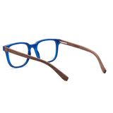 Armação de Acetato com Madeira | Woodz Carter Blue Fosco