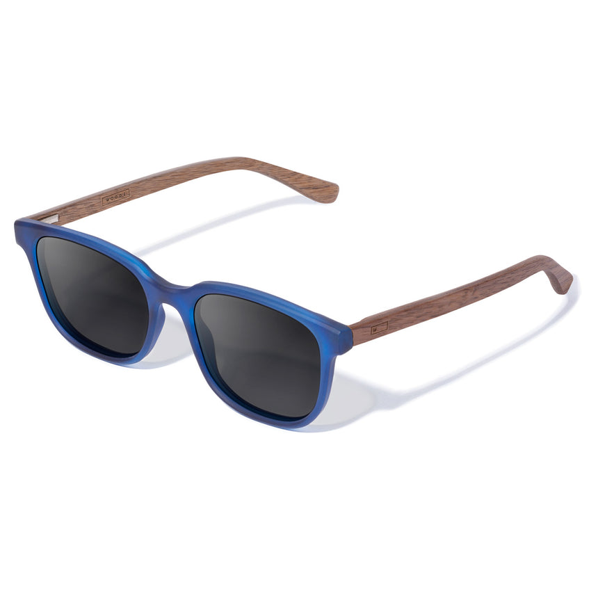 Óculos de Sol de Acetato com Madeira | Woodz Carter Blue Fosco