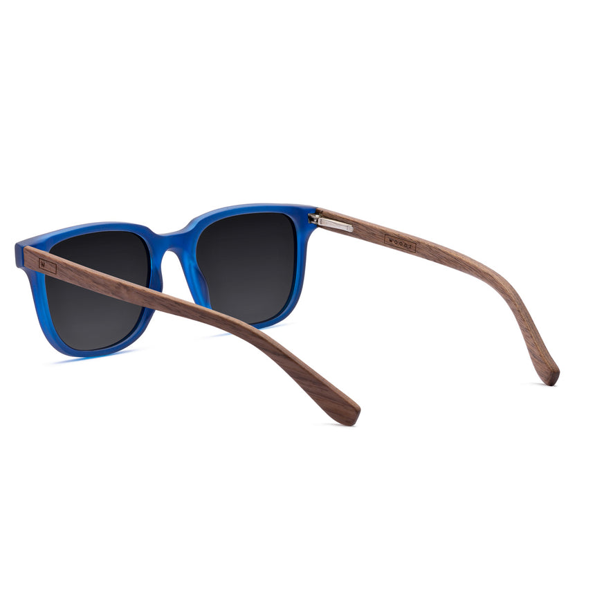 Óculos de Sol de Acetato com Madeira | Woodz Carter Blue Fosco