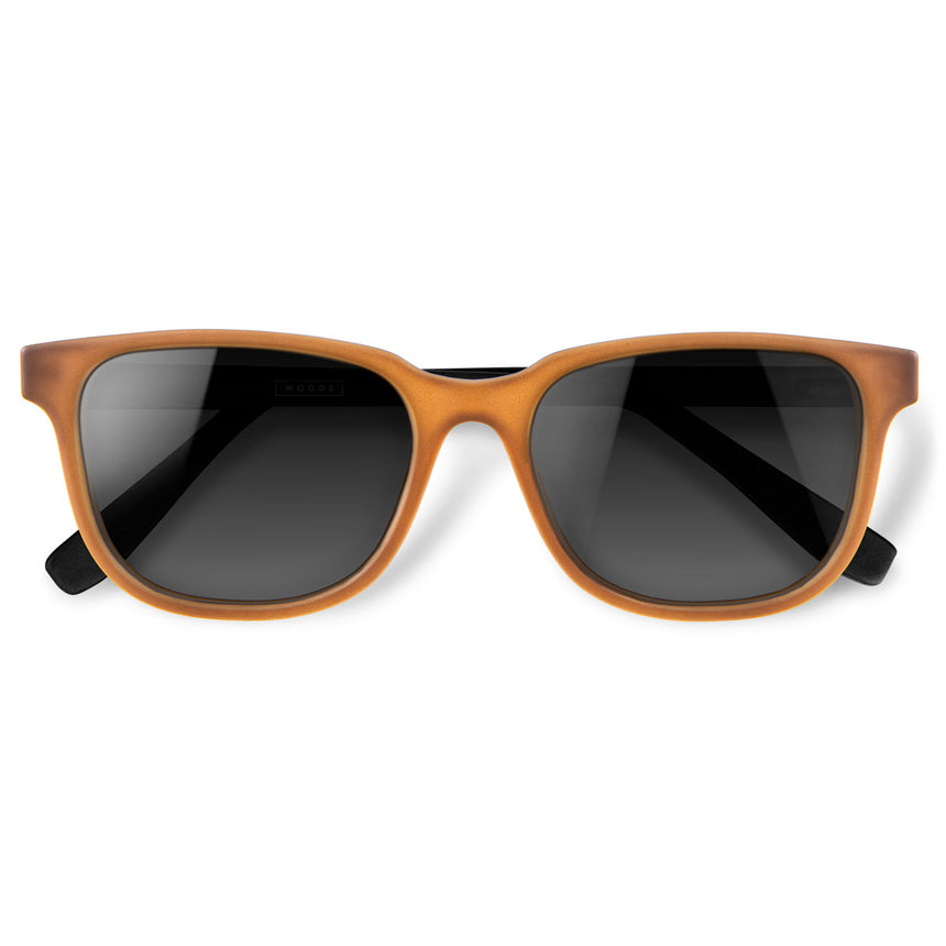 Óculos de Sol Mix Color | Woodz Carter Camel Fosco (Haste Preta)