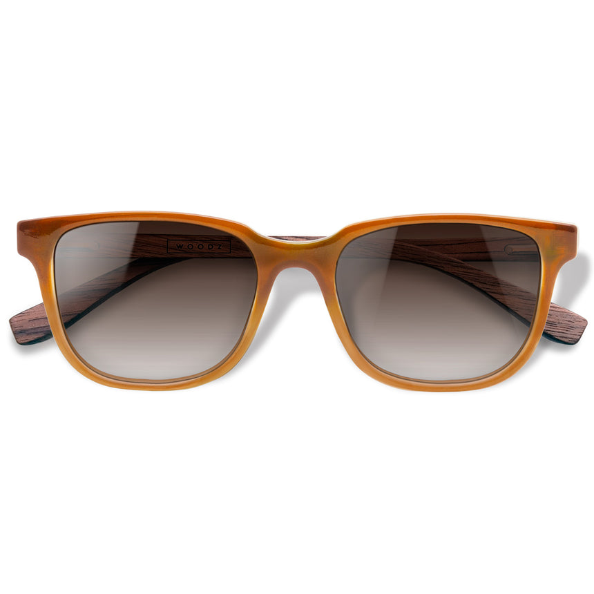 Óculos de Sol de Acetato com Madeira | Woodz Carter Camel Brilho
