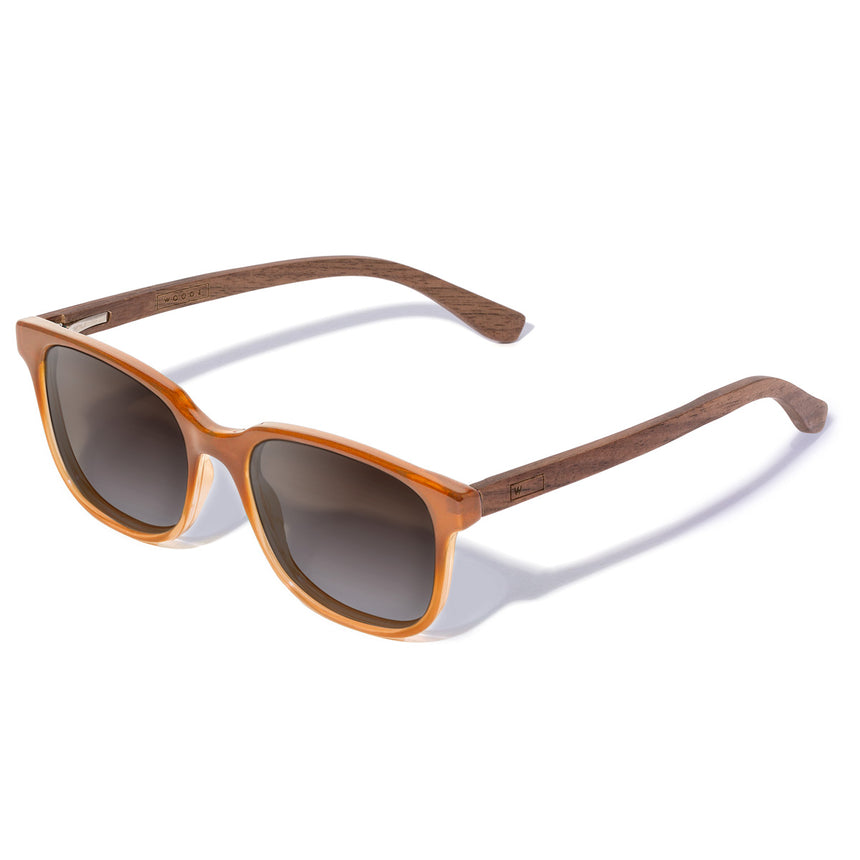 Óculos de Sol de Acetato com Madeira | Woodz Carter Camel Brilho