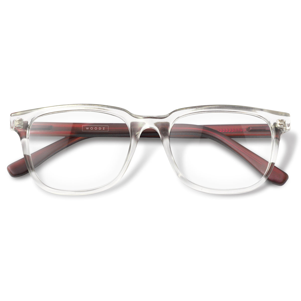 Carter Cristal Transparente com haste vermelho fosco