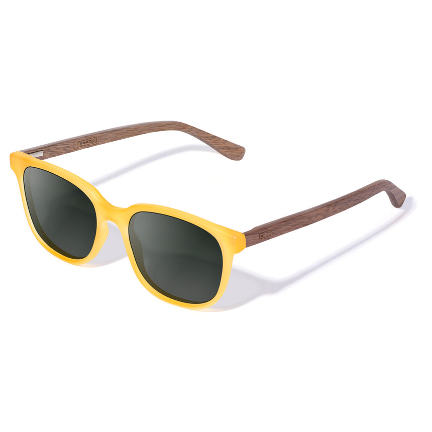 Óculos de Sol de Acetato com Madeira | Woodz Carter Gold Fosco