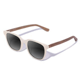 Óculos de Sol de Acetato com Madeira | Woodz Carter Off White