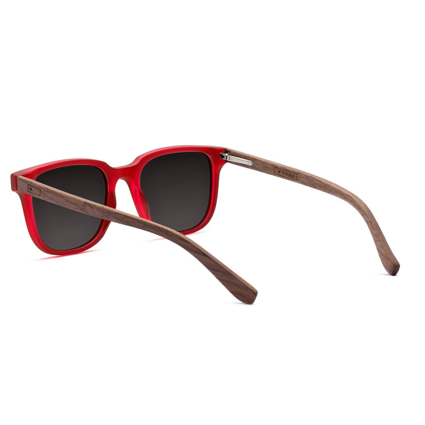 Óculos de Sol de Acetato com Madeira | Woodz Carter Red Fosco