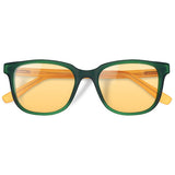 Óculos de Sol Mix Color | Woodz Carter Verde e Amarelo Copa (Haste Amarelo Fosco)