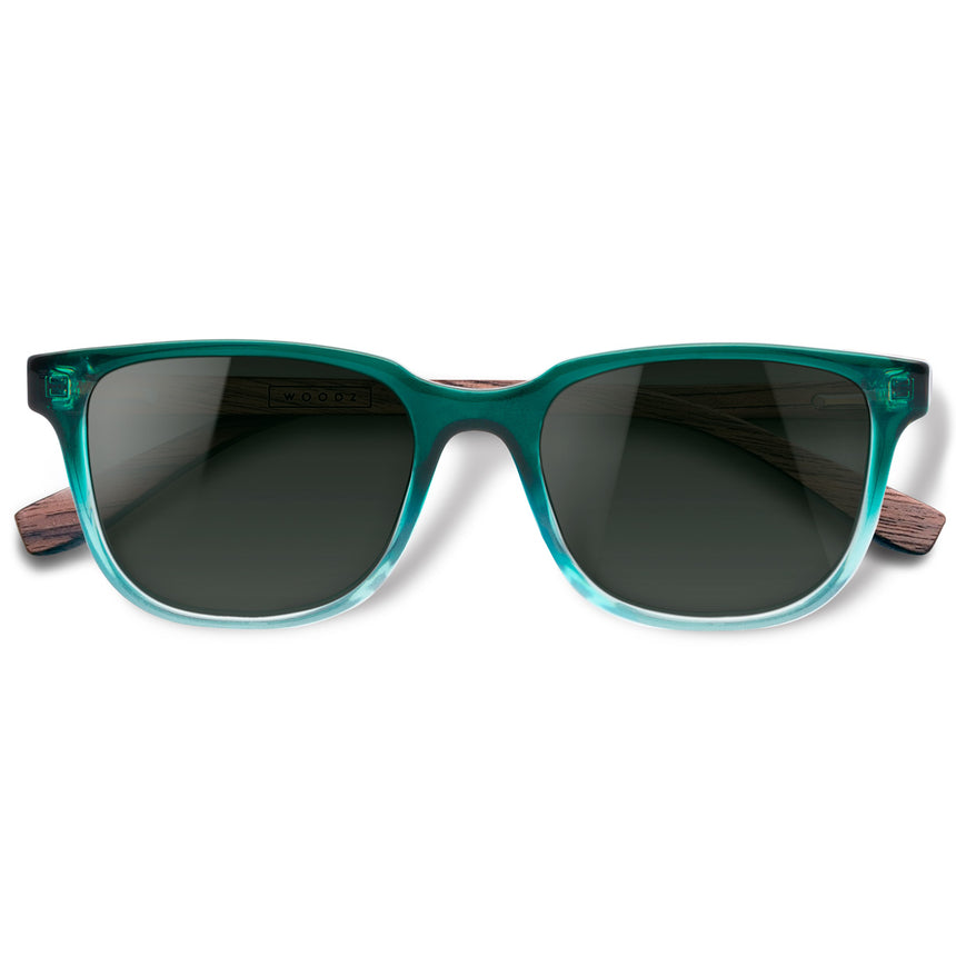Óculos de Sol de Acetato com Madeira | Woodz Carter Verde Oceano