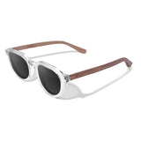 Óculos de Sol de Acetato com Madeira | Woodz Davos Cristal