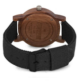 Relógio de Madeira | Woodz Eko Nut (Pulseira Lona Preta)