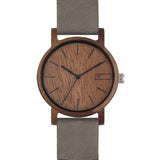 Relógio de Madeira | Woodz Eko Nut (Pulseira Couro Cinza)
