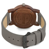 Relógio de Madeira | Woodz Eko Nut (Pulseira Couro Cinza)