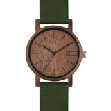 Relógio de Madeira | Woodz Eko Nut (Pulseira Couro Verde)