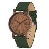 Relógio de Madeira | Woodz Eko Nut (Pulseira Couro Verde)