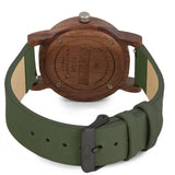 Relógio de Madeira | Woodz Eko Nut (Pulseira Couro Verde)
