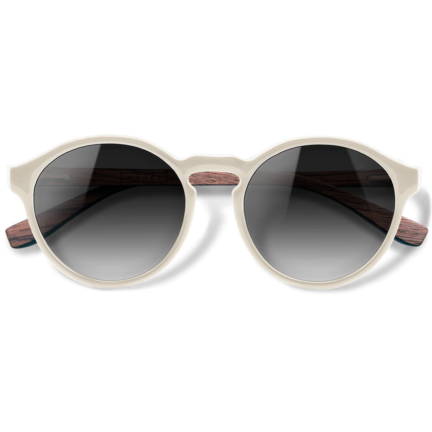 Óculos de Sol de Acetato com Madeira | Woodz Elli Off White