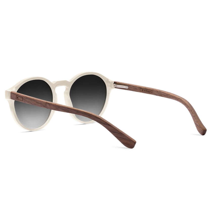 Óculos de Sol de Acetato com Madeira | Woodz Elli Off White