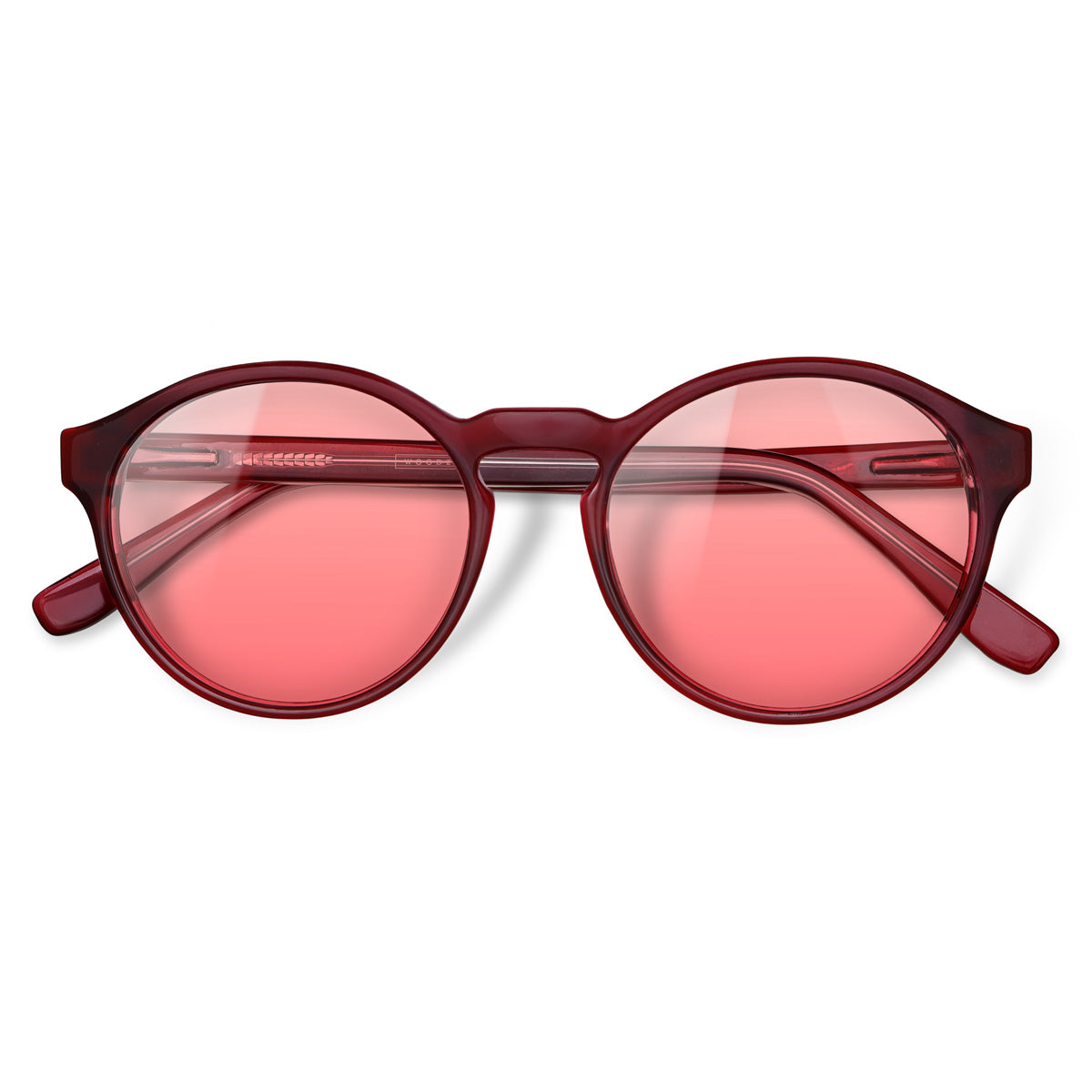 Elli Vinho com lente colorida vermelho