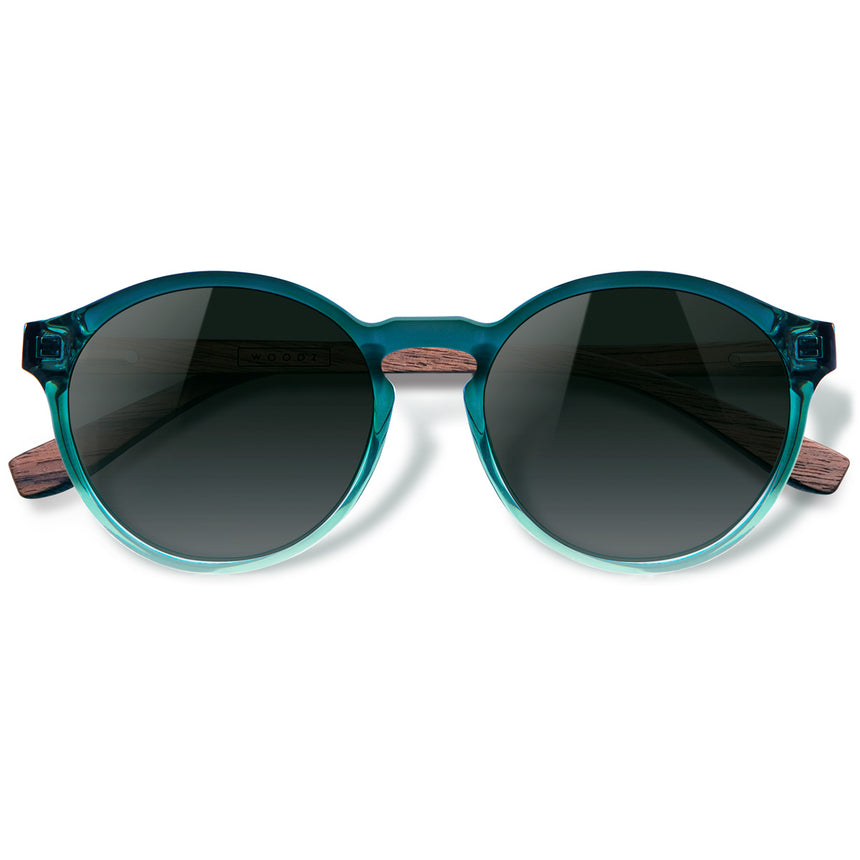 Óculos de Sol de Acetato com Madeira | Woodz Elli Verde Oceano