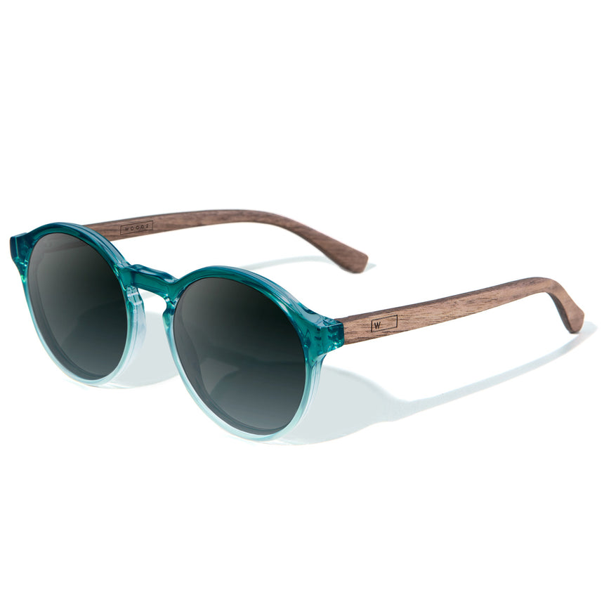 Óculos de Sol de Acetato com Madeira | Woodz Elli Verde Oceano