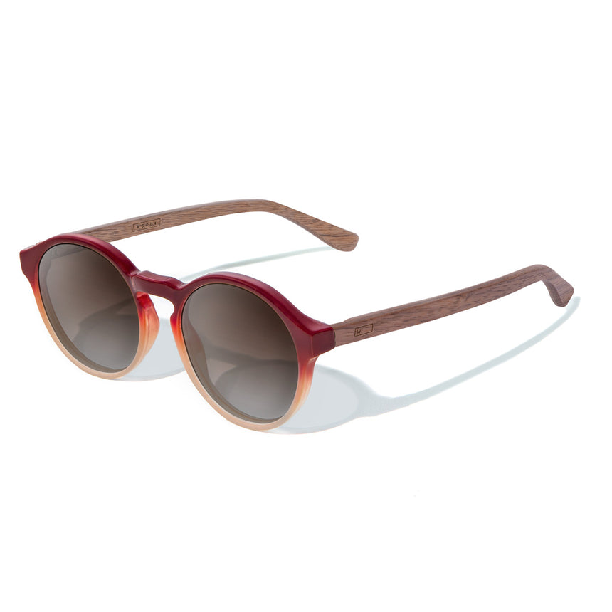 Óculos de Sol de Acetato com Madeira | Woodz Elli Vermelho Pôr do Sol