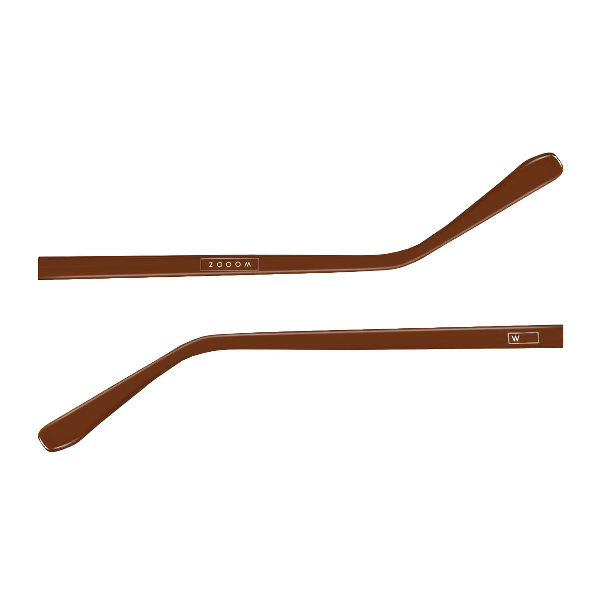 Par de hastes acetato Marrom Brilho