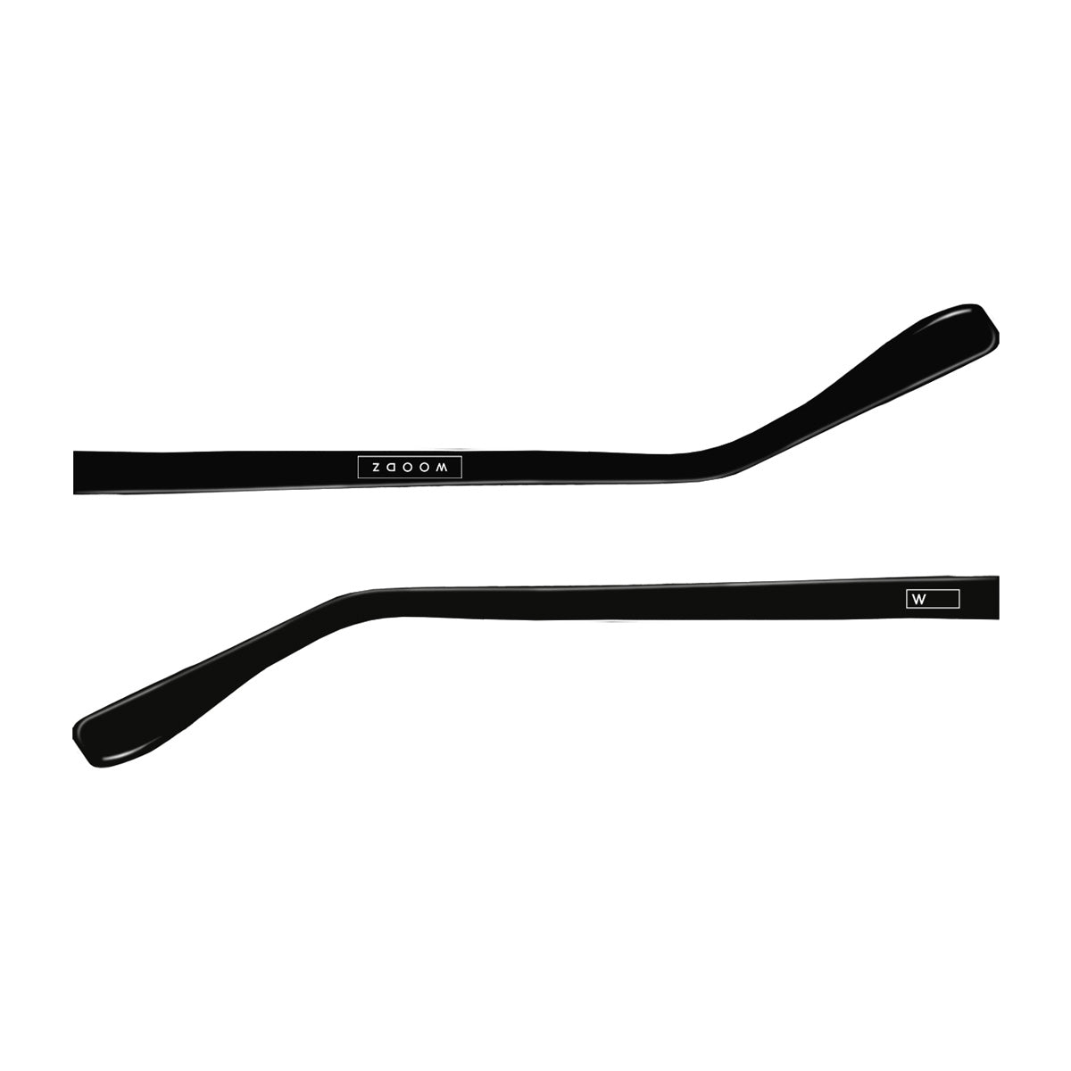 Par de hastes acetato Preto Brilho