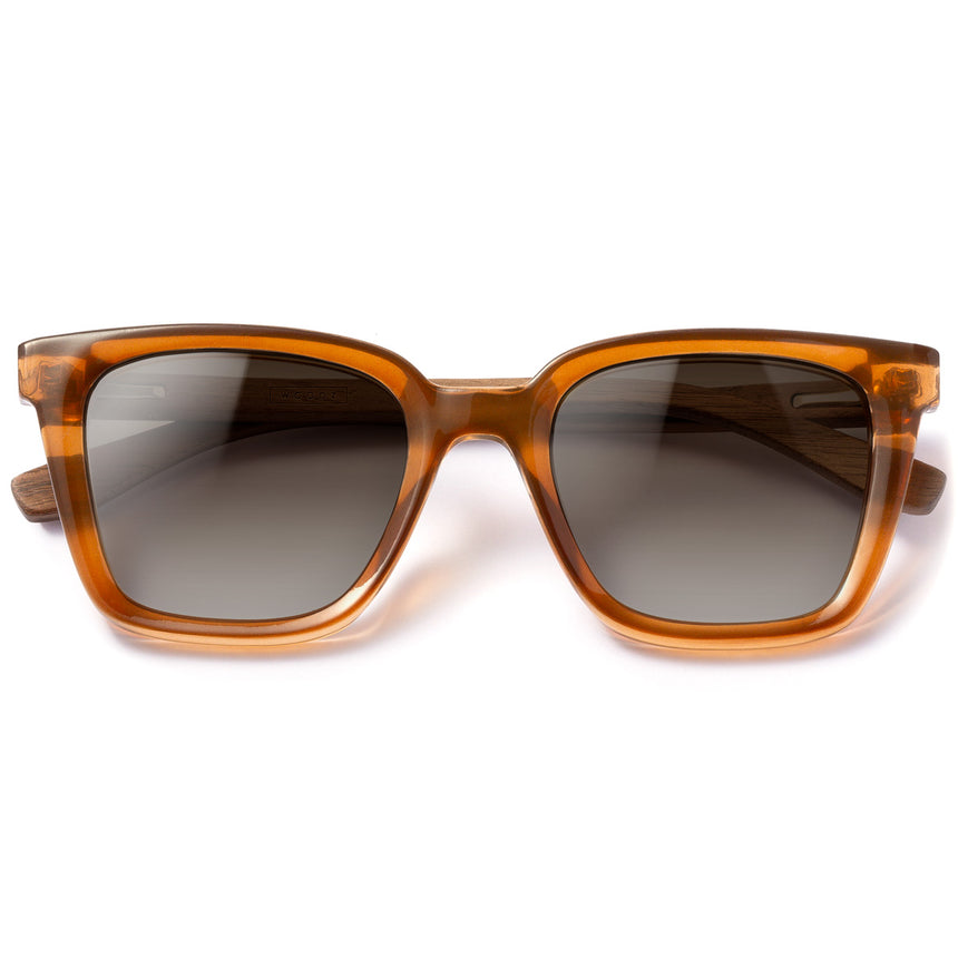 Óculos de Sol de Acetato com Madeira | Woodz Kim Camel