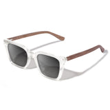 Óculos de Sol de Acetato com Madeira | Woodz Kim Cristal