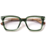 Armação de Acetato com Madeira | Woodz Kim Green