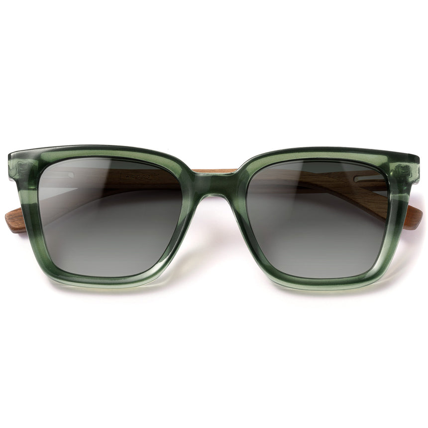 Óculos de Sol de Acetato com Madeira | Woodz Kim Green