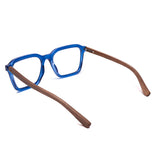 Armação de Acetato com Madeira | Woodz Reno Blue