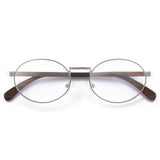 Armação de Metal com Madeira | Woodz Oval Prata