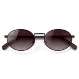 Óculos de Sol de Metal com Madeira | Woodz Oval Vinho