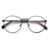 Armação de Metal com Madeira | Woodz Redondo Grande Azul