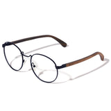 Armação de Metal com Madeira | Woodz Redondo Médio Azul