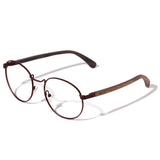 Armação de Metal com Madeira | Woodz Redondo Médio Vinho