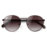 Óculos de Sol de Metal com Madeira | Woodz Redondo Grande Vinho