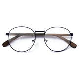 Armação de Metal com Madeira | Woodz Redondo Médio Azul