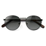 Óculos de Sol de Metal com Madeira | Woodz Redondo Médio Verde