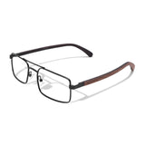 Armação de Metal com Madeira | Woodz Retangular Preto